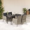 vidaXL 5 pcs conjunto de jantar p/ jardim c/ almofad&otilde;es cinzento claro