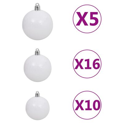 vidaXL Árvore de Natal artificial c/ luzes LED/bolas/neve 400 cm verde