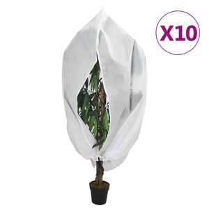 vidaXL Coberturas para plantas com fecho 10 pcs 70 g/m&sup2; 1,55x1,55 m