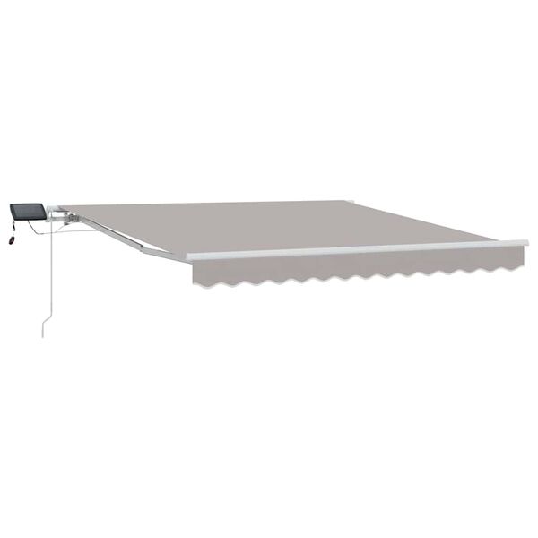 vidaXL Toldo Retr&aacute;til Manual Cinzento-claro 350 x 250 cm Tecido e A&ccedil;o