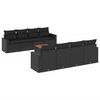 vidaXL 9 pcs conjunto de sof&aacute;s p/ jardim c/ almofad&otilde;es vime PE preto