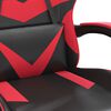 vidaXL Cadeira de gaming couro artificial preto e vermelho