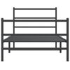 vidaXL Estrutura de cama com cabeceira e pés 100x190 cm metal preto