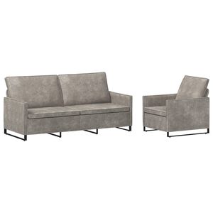 vidaXL Conjunto de Sof&aacute;s 2 pcs Cinzento-claro