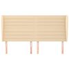 vidaXL Cabeceira de cama c/ abas tecido 163x23x118/128 cm creme