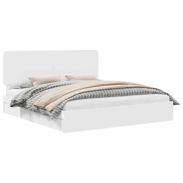 vidaXL Cama com Armazenamento Branco 200 x 200 cm Madeira processada