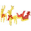 vidaXL Rena de Natal 3D com tren&oacute; LOVIISA 3 unid. 160 LED