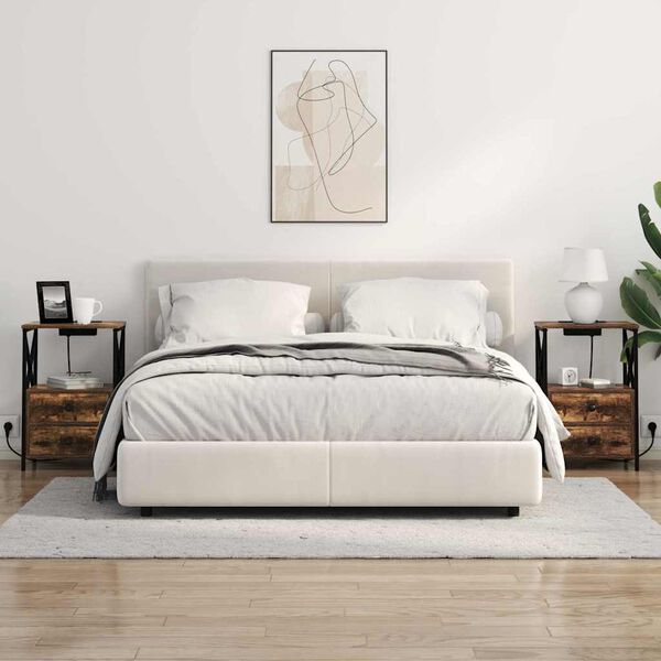 vidaXL Arm&aacute;rio de Cabeceira 2 pcs Carvalho Defumado 40 x 31 x 60 cm