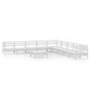 vidaXL 10 pcs conjunto lounge de jardim pinho maciço branco