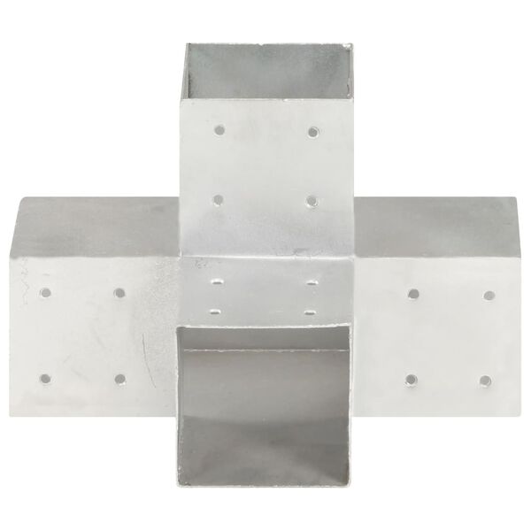 vidaXL Bases p/ poste em forma de X 4 pcs 101x101 mm metal galvanizado