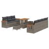 vidaXL Conjunto de Sof&aacute; de Jardim 10 pcs Cinzeto vime PE
