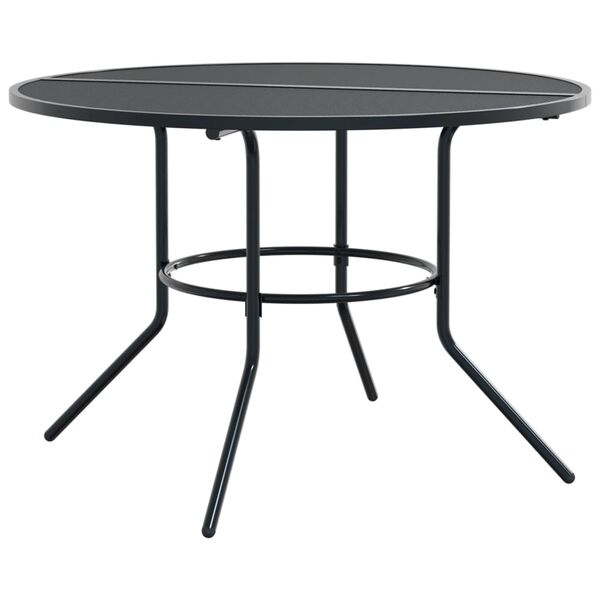 vidaXL Mesa de p&aacute;tio redonda &Oslash;110x72,5 cm a&ccedil;o revestido a p&oacute; antracite