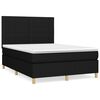 vidaXL Cama com molas/colch&atilde;o 140x190 cm tecido preto