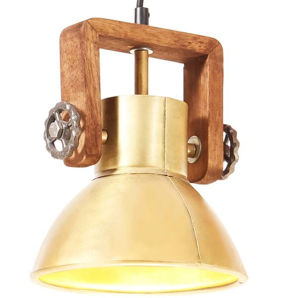 vidaXL Candeeiro suspenso industrial redondo 25 W 19 cm E27 bronze