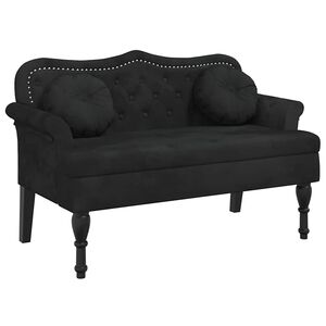 vidaXL Banco com almofadas preto 120,5x65x75 cm veludo