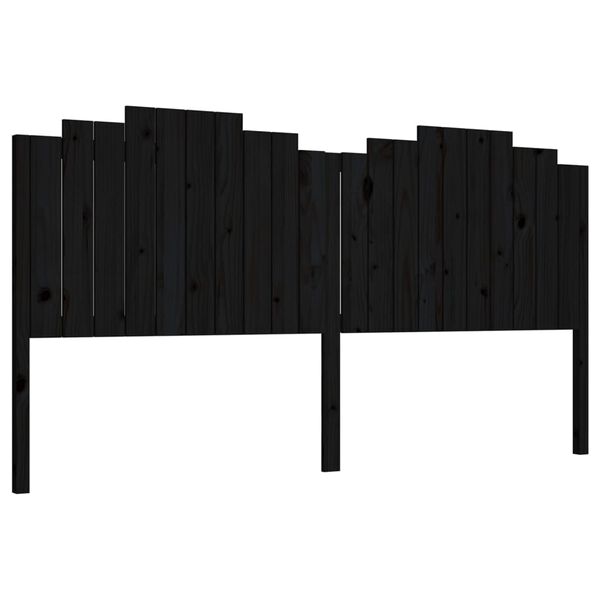 vidaXL Cabeceira de cama 206x4x110 cm pinho maci&ccedil;o preto