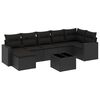 vidaXL 8 pcs conjunto sof&aacute;s de jardim com almofad&otilde;es vime PE preto