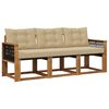 vidaXL Conjunto de Sof&aacute;s para Exterior 3 pcs Natural e Bege