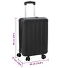 vidaXL Mala com bloqueio Preto 43 x 27 x 66 cm Pl&aacute;stico ABS