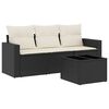 vidaXL 4 pcs conjunto de sof&aacute;s para jardim c/ almofad&otilde;es vime PE preto