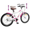 vidaXL Bicicleta Infantil 18 Polegadas para 5-7 anos Rosa