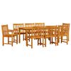 vidaXL Conjunto de Jantar para Jardim 9 unid. Castanho