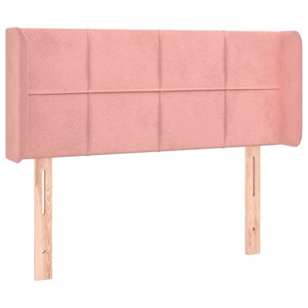 vidaXL Cabeceira de cama c/ abas veludo 83x16x78/88 cm rosa