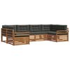 vidaXL Conjunto de Sof&aacute;s para Exterior 6 unid. Natural e Antracite