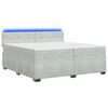 vidaXL Cama Box Spring com Colch&atilde;o e LED Cinzento-claro 200 x 200 cm