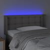 vidaXL Cabeceira cama c/ LED 83x16x78/88 cm couro artificial cinzento