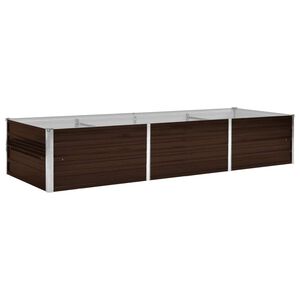 vidaXL Canteiro elevado de jardim a&ccedil;o galvanizado 240x80x45cm castanho