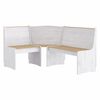 vidaXL Banco de canto REINE 151 cm pinho maci&ccedil;o castanho mel e branco