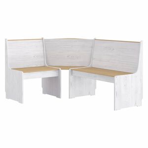 vidaXL Banco de canto REINE 151 cm pinho maci&ccedil;o castanho mel e branco