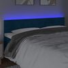 vidaXL Cabeceira de cama c/ luzes LED veludo 180x5x78/88cm azul-escuro