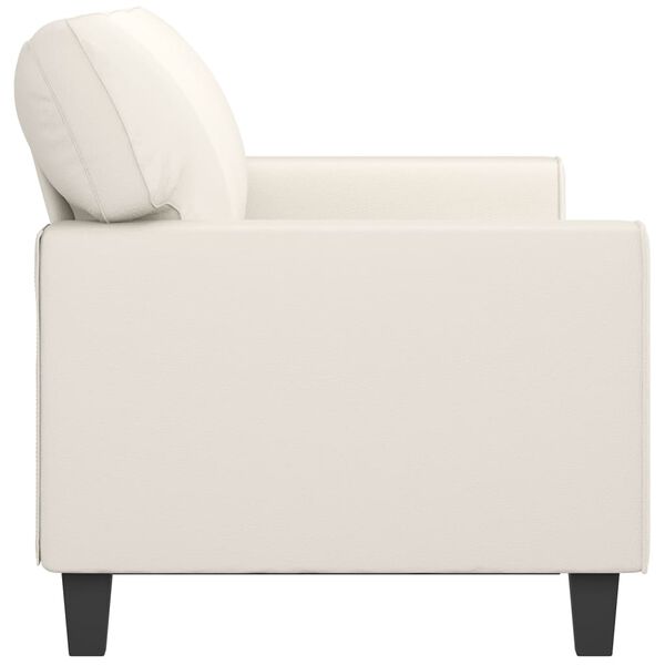 vidaXL Sof&aacute; de 3 lugares 180 cm couro artificial cor creme