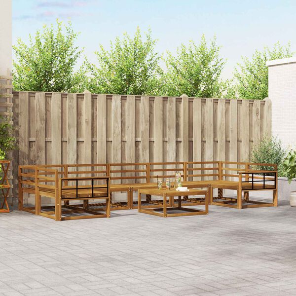 vidaXL Conjunto de Sof&aacute;s para Exterior 8 pcs Natural