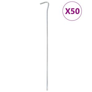 vidaXL Estacas para tenda 50 pcs 30 cm &Oslash;7 mm a&ccedil;o galvanizado