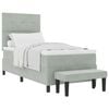 vidaXL Cama Box com cabeceira Cinzento-claro 200 x 100 cm Veludo