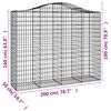 vidaXL Cestos gabião arqueados 7pcs 200x50x160/180cm ferro galvanizado