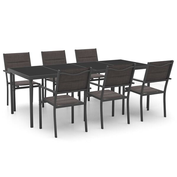 vidaXL 7 pcs conjunto de jantar para exterior a&ccedil;o