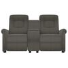 vidaXL Poltrona massagem 2 lug. reclin&aacute;vel c/suporte copo cinza-escuro