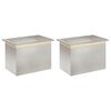 vidaXL Floreira de jardim com LED 2 unid. Prateado 40 x 60 x 40 cm