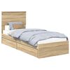 vidaXL Cama com Armazenamento com gaveta Carvalho Sonoma 75 x 190 cm