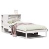 vidaXL Cama com estante sem colch&atilde;o 75x190 cm pinho maci&ccedil;o branco