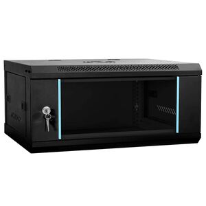 vidaXL Arm&aacute;rio de Rede com armazenamento Preto 60 x 35 x 28 cm A&ccedil;o