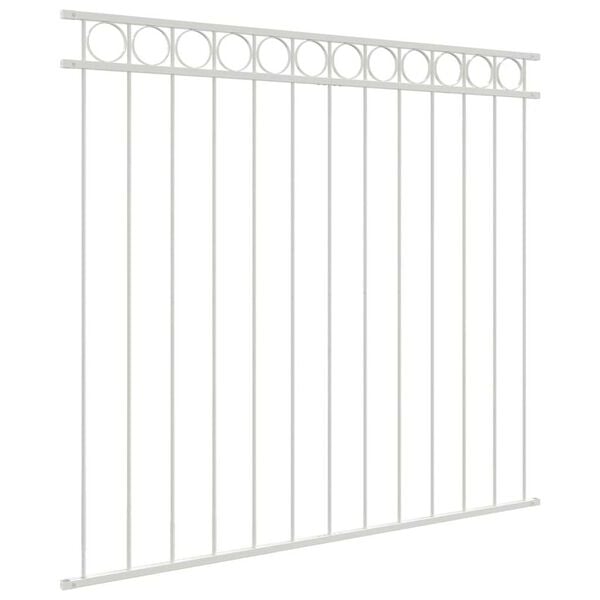 vidaXL Elemento de Cerca Assen Branco 170 x 120 cm A&ccedil;o
