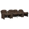 vidaXL Sof&aacute; reclin&aacute;vel 4 lugares c/ suportes copos tecido castanho