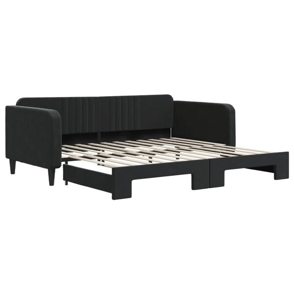 vidaXL Sof&aacute;-cama com gavet&atilde;o 100x200 cm veludo preto