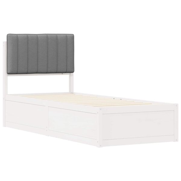 vidaXL Estrutura de Cama com Cabeceira Estofada Cinzento-claro