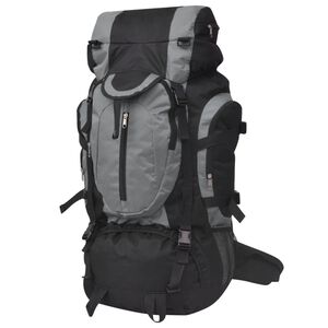 vidaXL Mochila de caminhada XXL 75 L preto e cinza